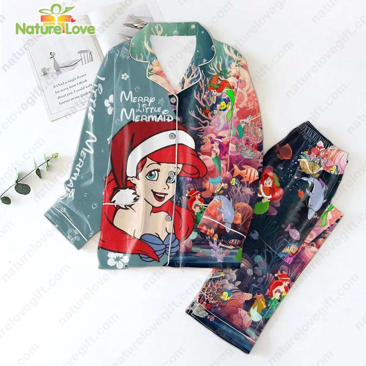 Little Mermaid Disney Princess Pajama Set Pyjama Nva