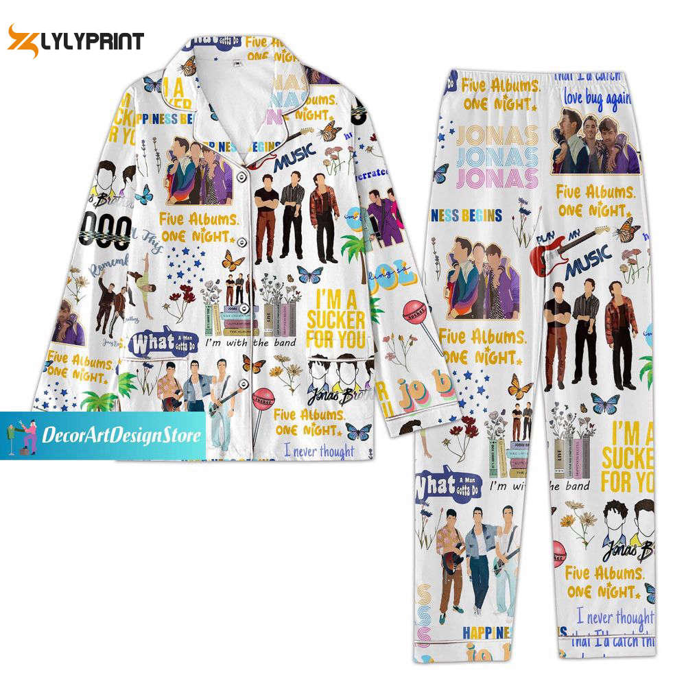 Jonas Brothers Pajamas Set Jonas Brothers Pyjamas Jonas Tour Night Pajamas Set Nva