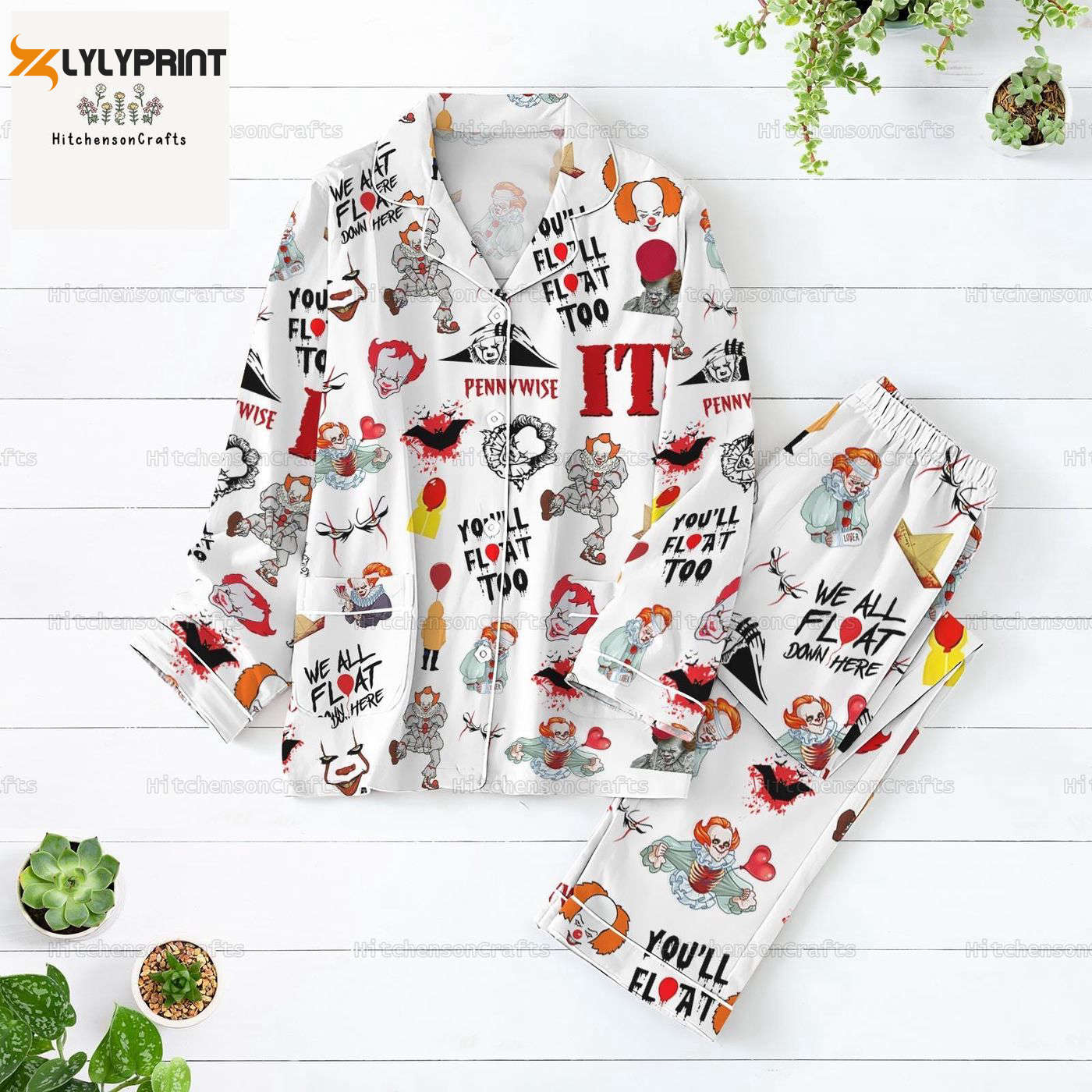 Halloween Pennywise Pajama Set Set & Shirt You Ll Float Too It Movie & Horror Holiday Pjs