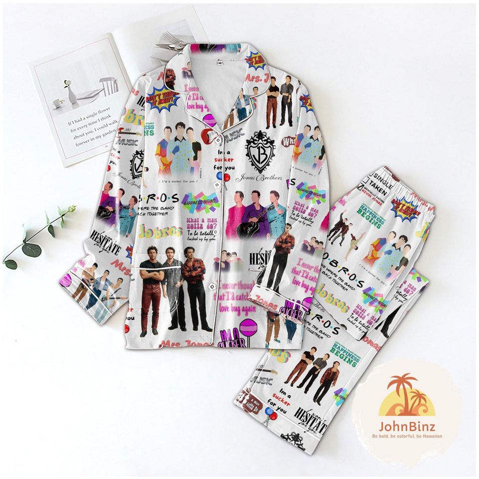 Jonas Brothers Pajamas Set Jonas Brothers Pyjamas Night Wear Pajamas Set Gift For Family Sleepwear Nva