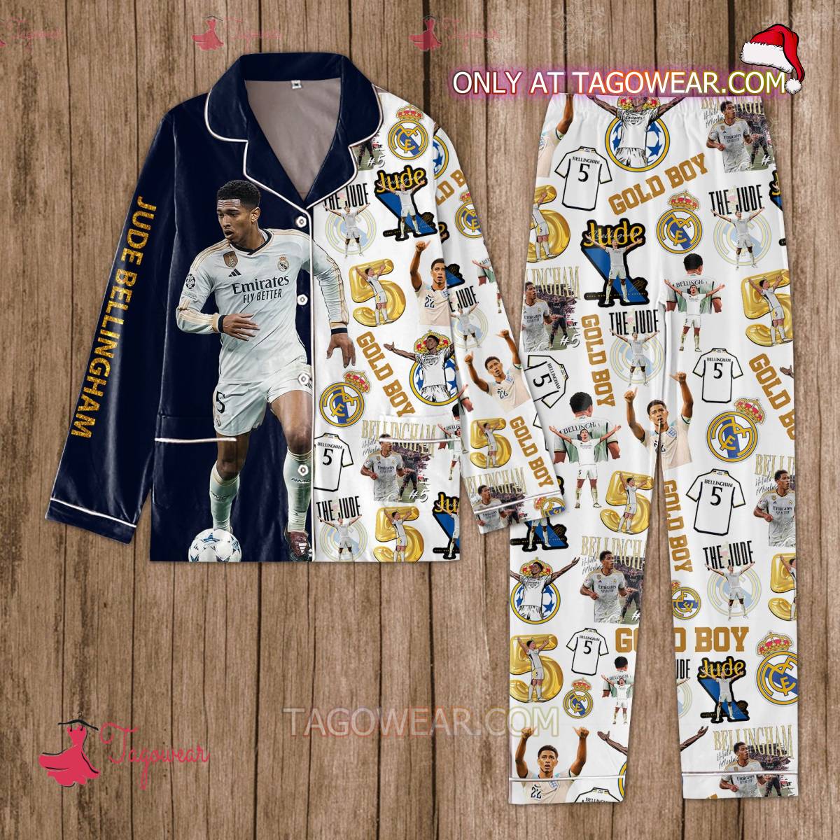 Jude Bellingham Gold Boy Real Madrid Men Women Pajama Set Hfn Family Matching Shirt
