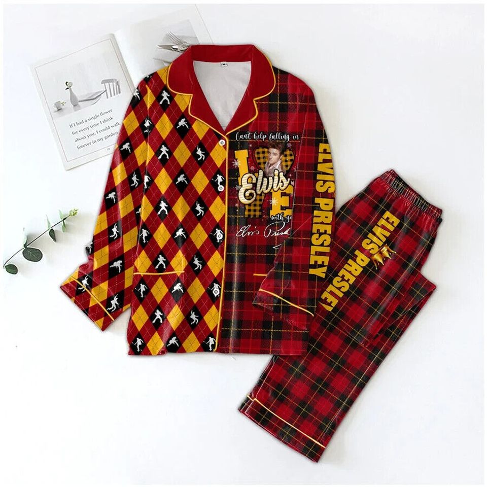 Premium Elvis Presley Home Pajama Set Gift For Family Sleepwear Nva