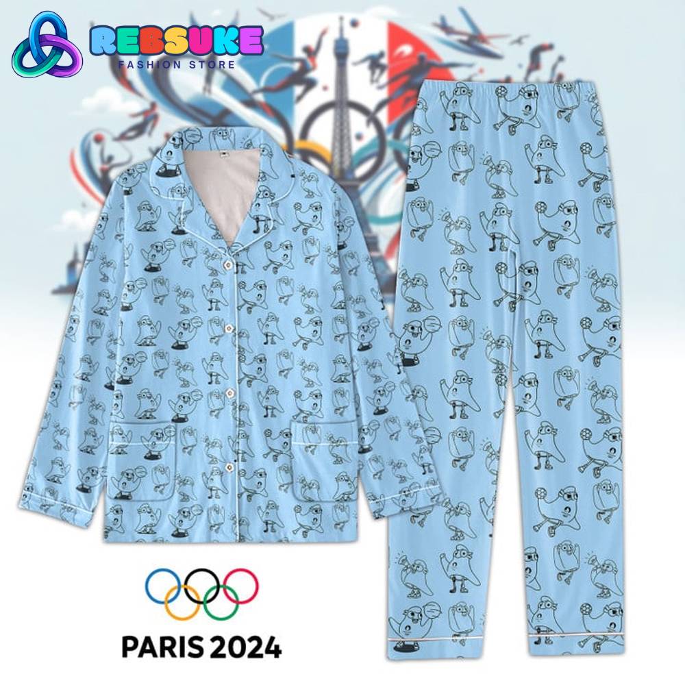 Olympic Paris 2025 Limited Edition Blue Pyjama Pajama Set Nva