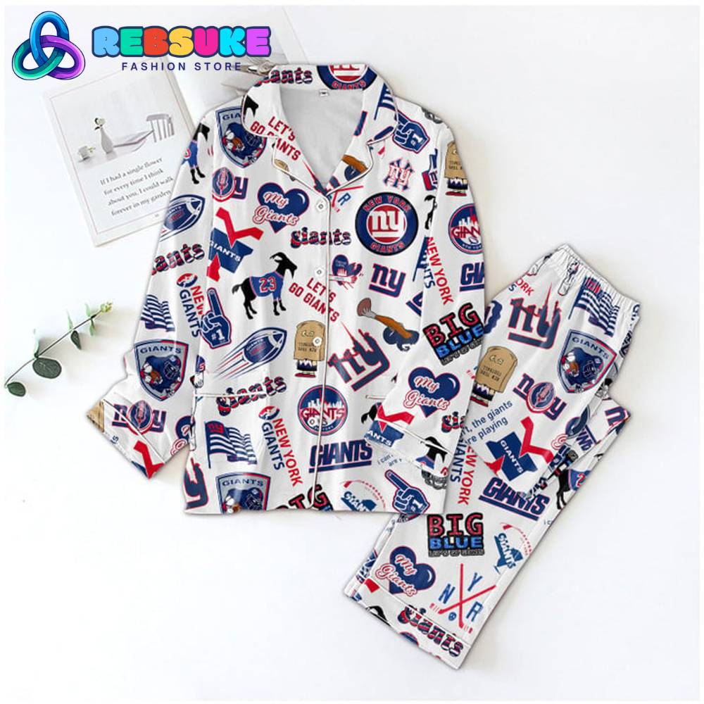 New York Giants Football Pyjama Pajama Set Nva