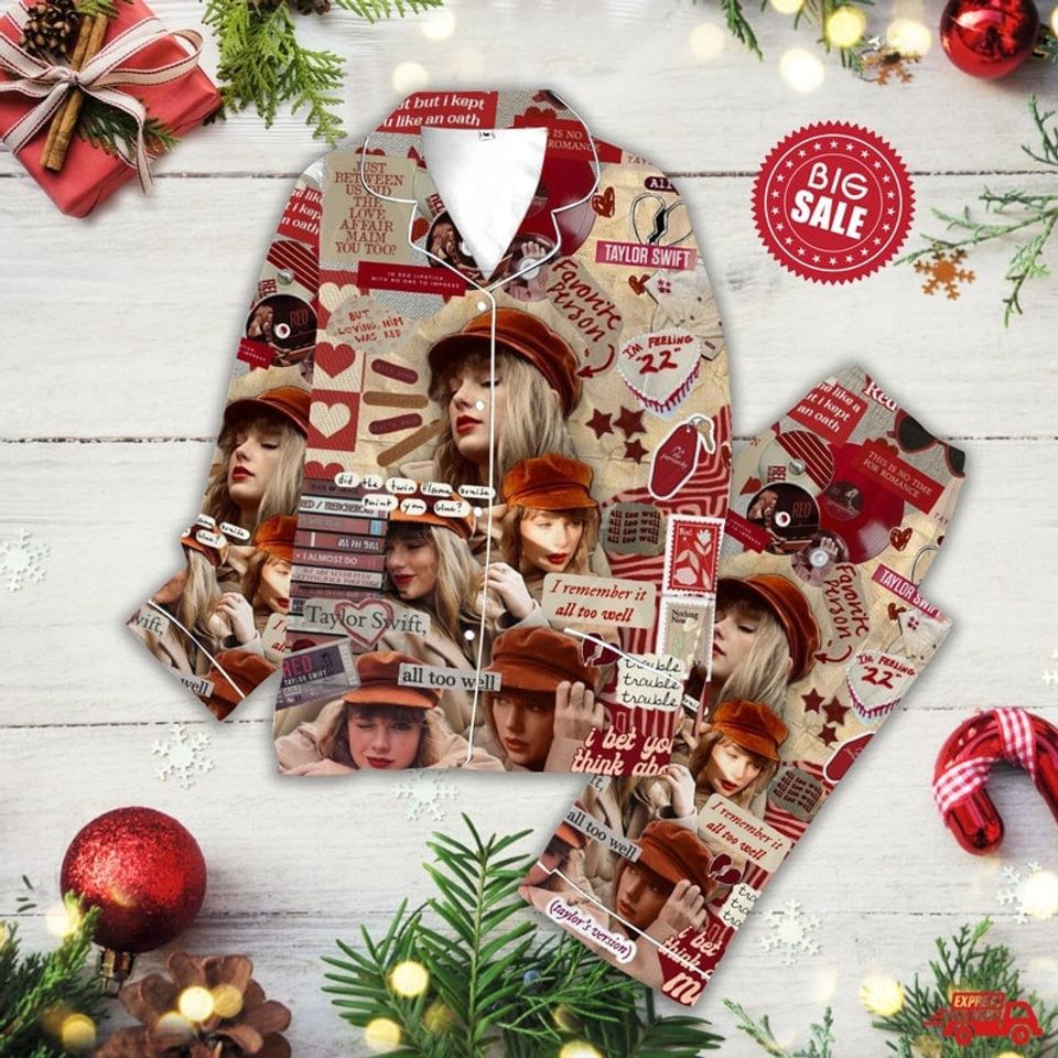 Red Ts Swifts Swiftiess Version Pajama Set Ts Eras Tour 2025 Shirt Pajama Set Gift For Family Sleepwear Nva
