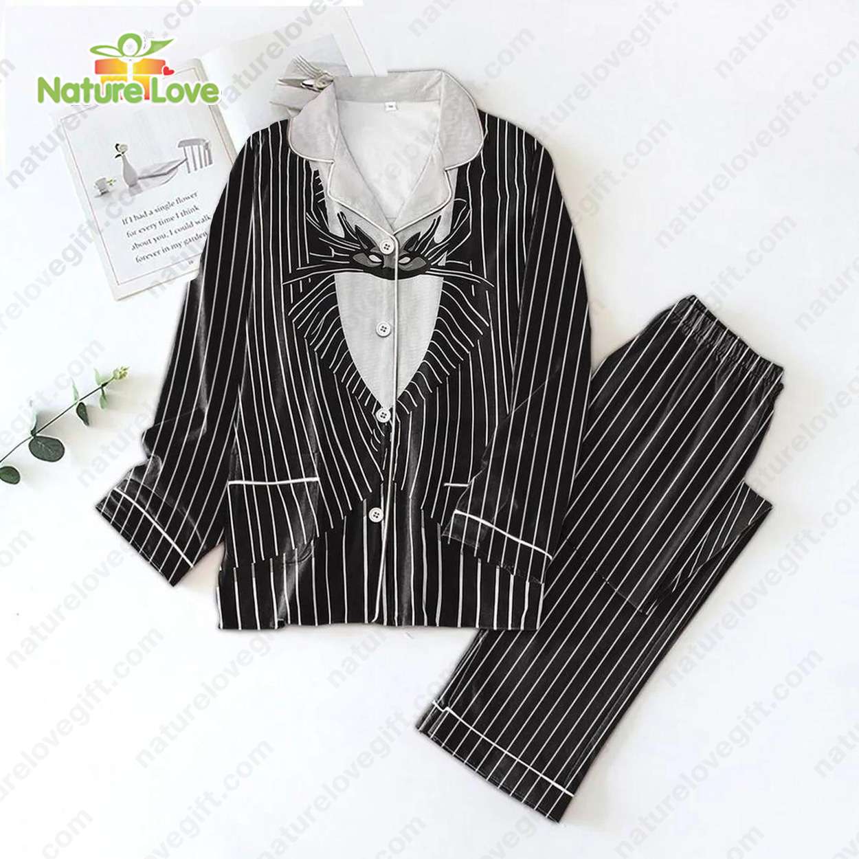 Jack Skellington Suit Nightmare Before Pyjama Pajama Set Nva