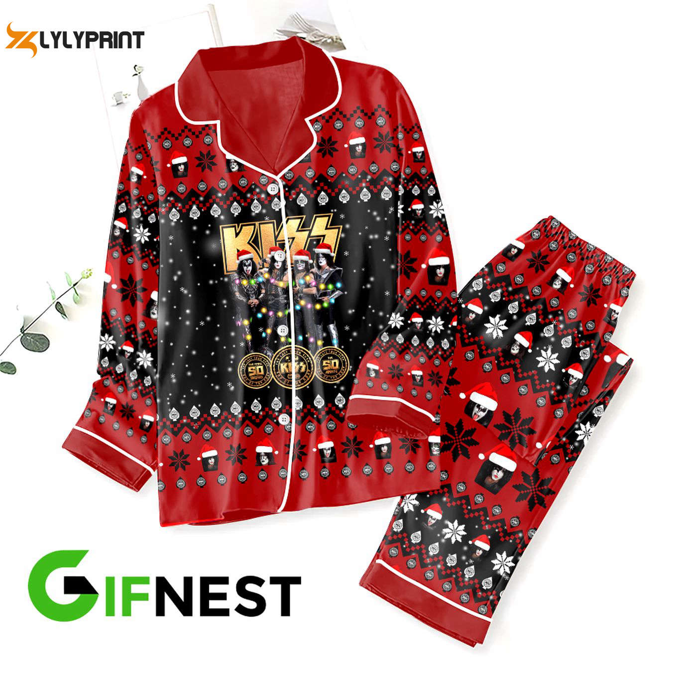 Stylish Kiss Band Pajama Set Perfect Gift For Women This ! Nva