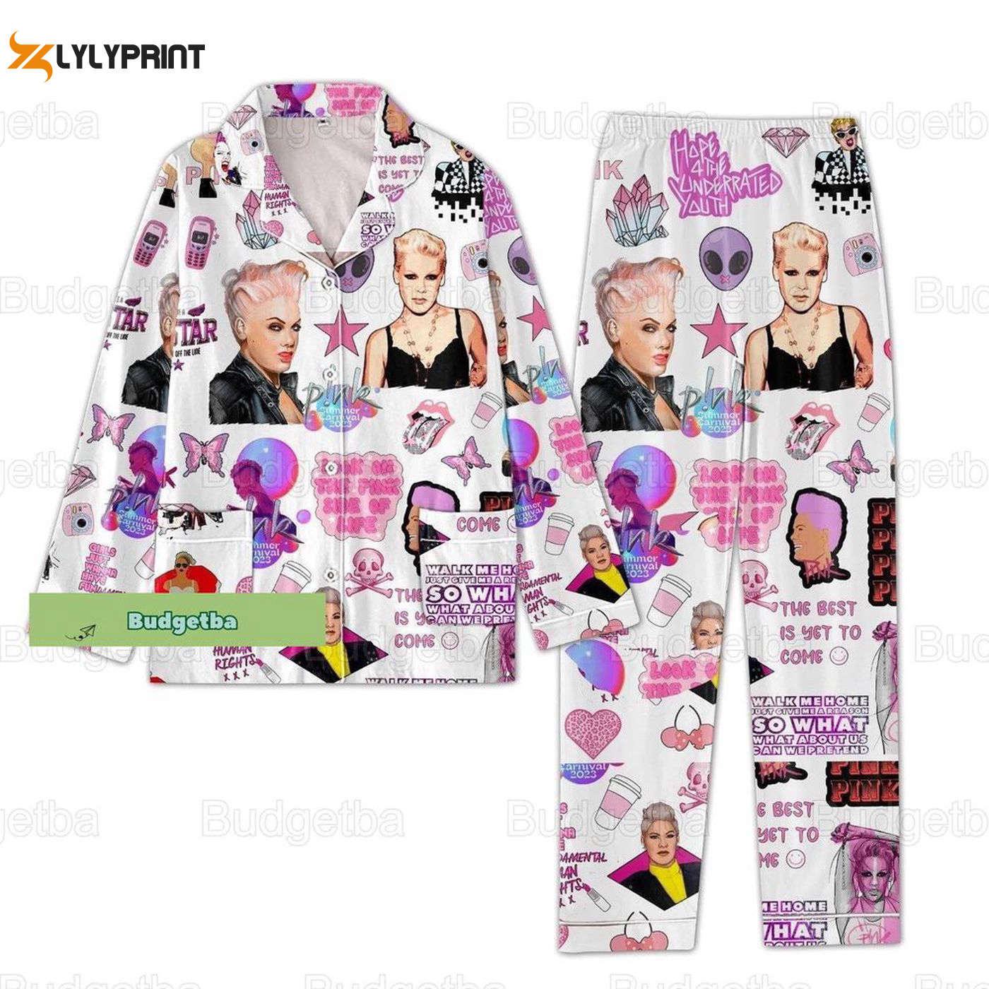 Pink P!Nk Music Singer Pajamas Set Stylish & Comfortable Pink Women Pajamas Set Nva
