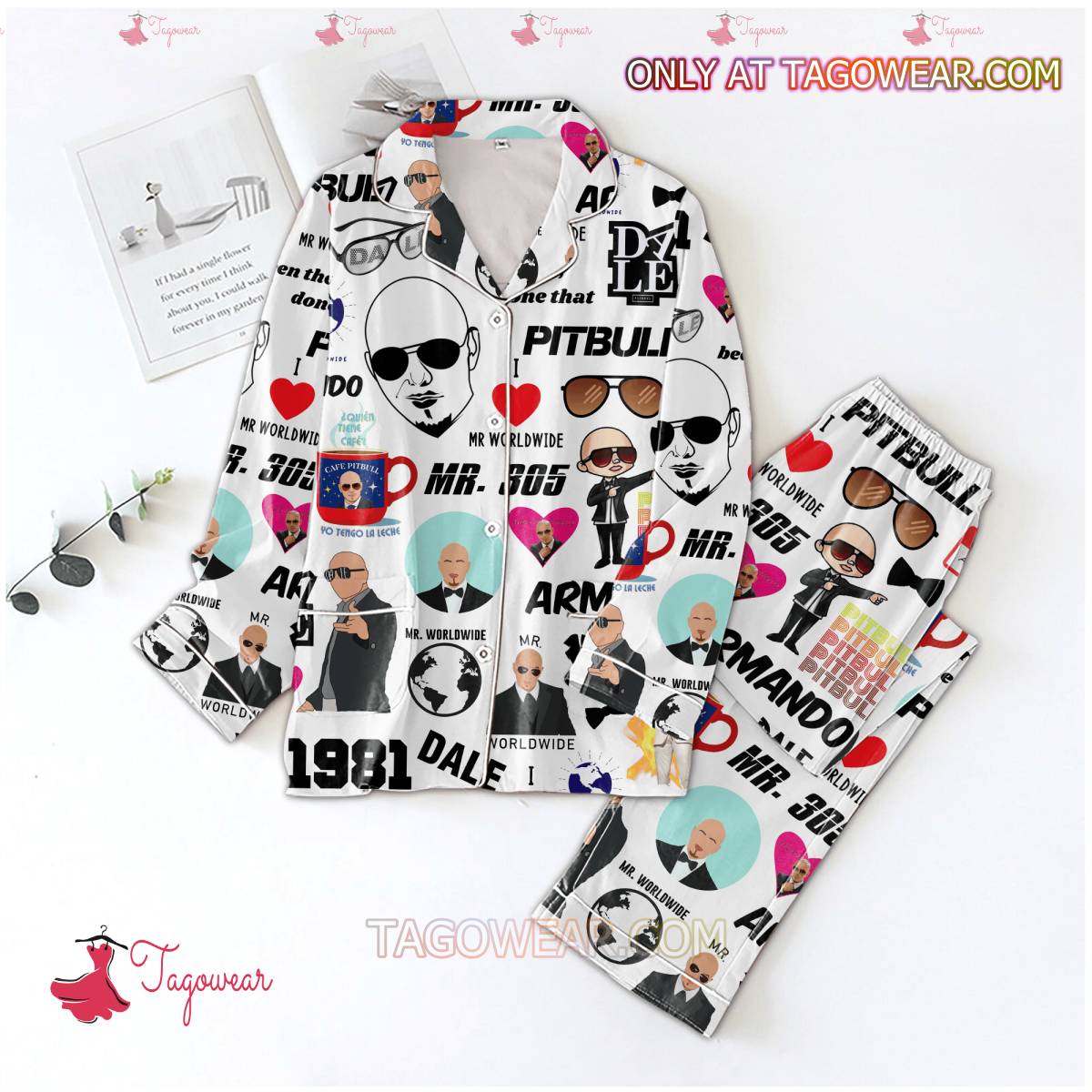 Mr. 805 Pitbull Men Women Pajama Set Hfn Family Matching Shirt