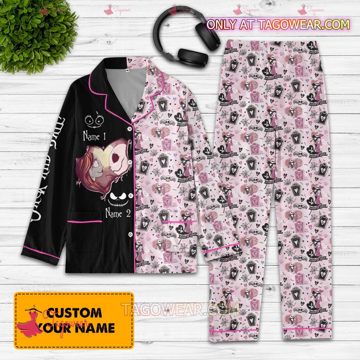 Nightmare Before Couple Love Jack And Sally Personalized Men Women Pajama Set Hfn Family Matching Shirt
