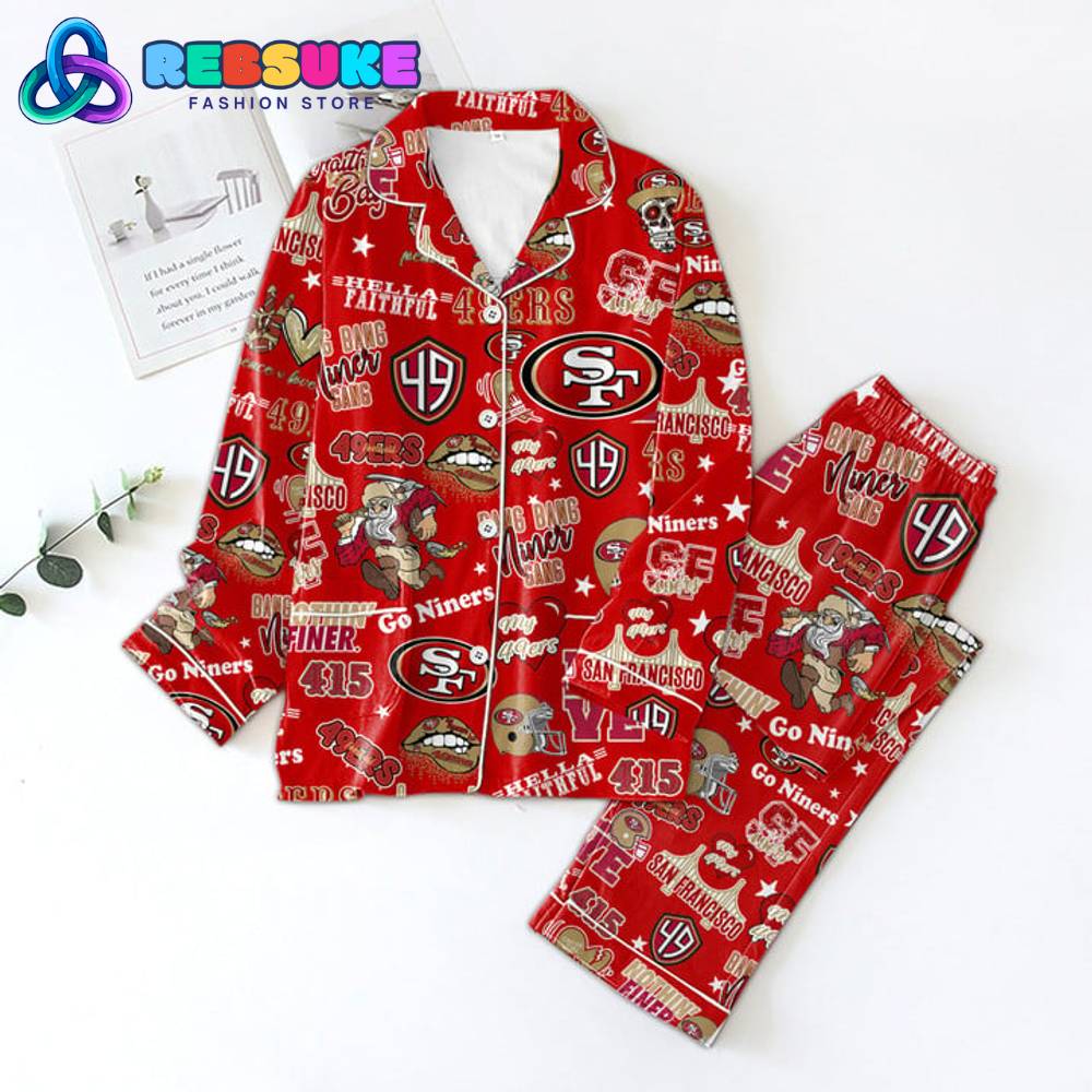 San Francisco 49Ers Bang Band Niner Gang Red Pyjama Pajama Set Nva