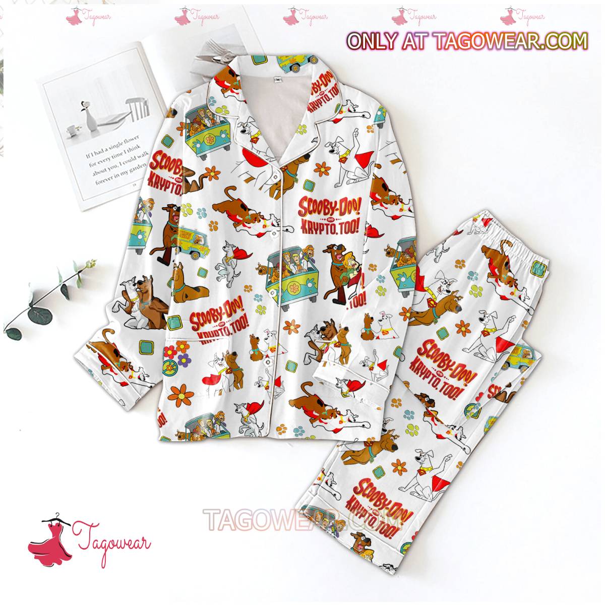 Scooby-Doo And Krypto Too Men Women Pajama Set Hfn Family Matching Shirt