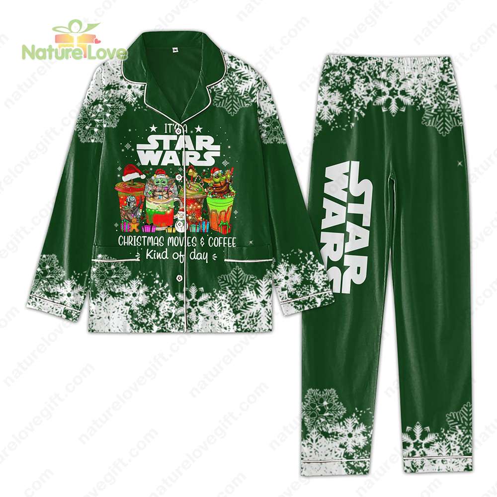 Star Wars Pajama Set Baby Yoda Pajama Movie And Coffee Holiday Xmas Pyjama Pajama Set Nva