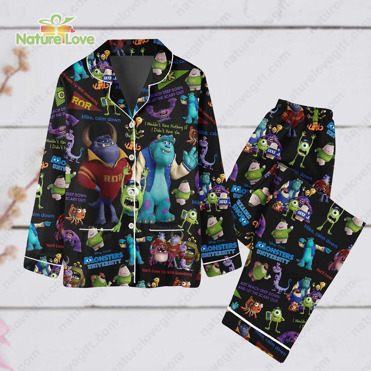 Monsters University Mike James Johnny Monsters Inc Pyjama Pajama Set Nva