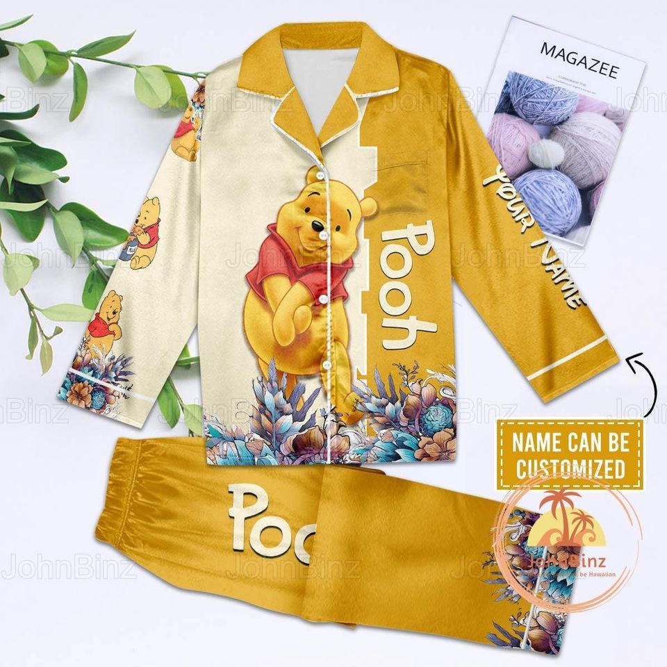 Pooh Bear Pajama Set Pooh Bear Pajama Pants Winnie The Pooh Pajama Pooh Womens Pajama Set Gift For Family Sleepwear Nva