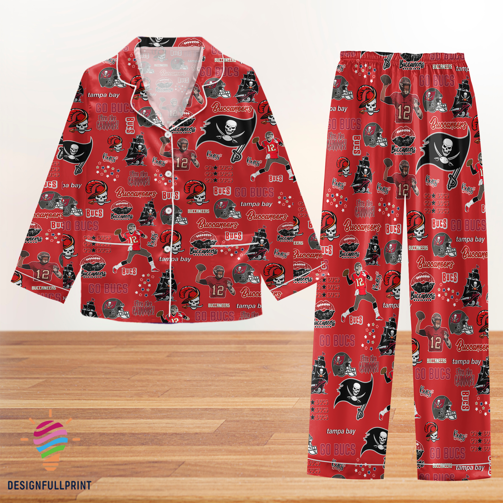 Tampa Bay Buccaneers Football Pyjama Pajama Set Nva