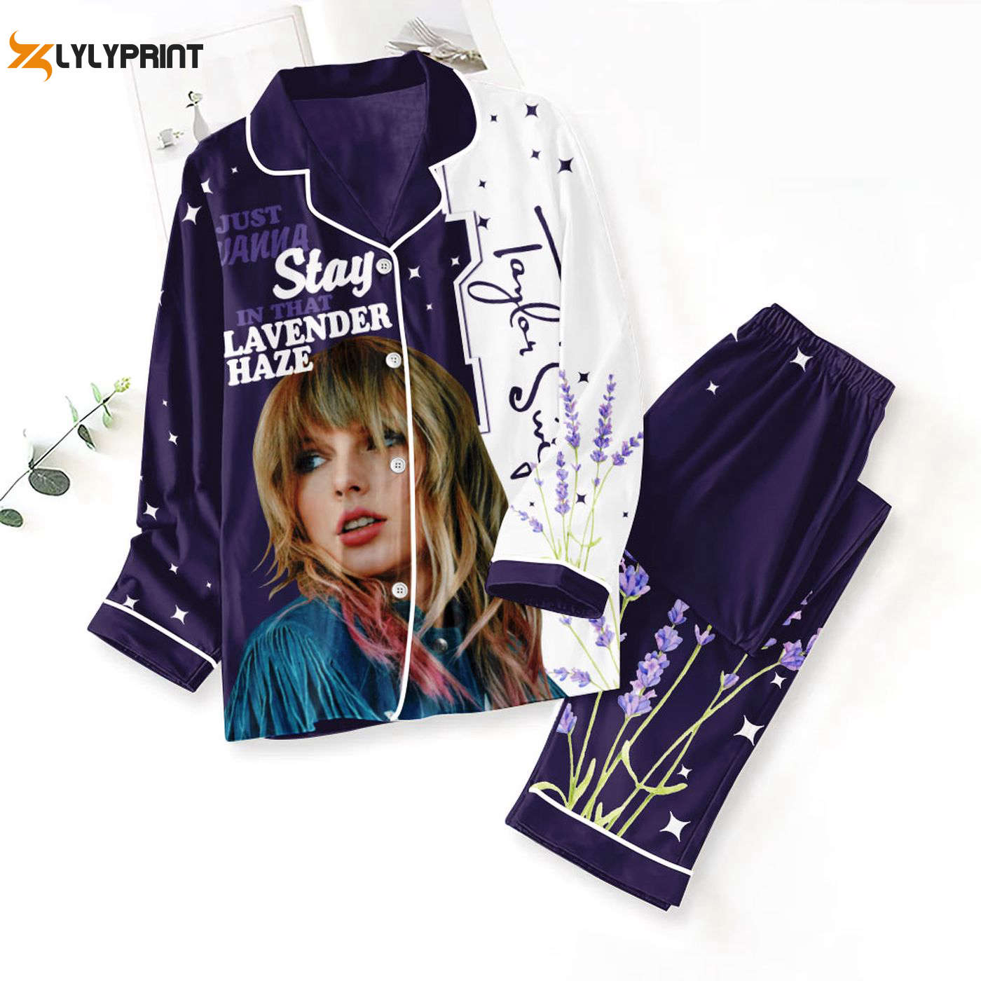 Stylish Taylorwift Pajama Set Set Button Down Sleepwear For A Comfy Night