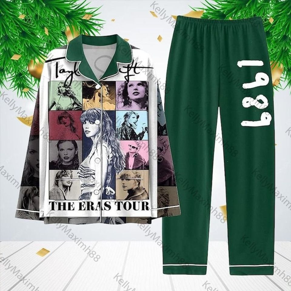 Ts Swifts Swifties Version Tour Version Satin Pajama Set The Eras Tour Pajama Set Gift For Family Sleepwear Nva