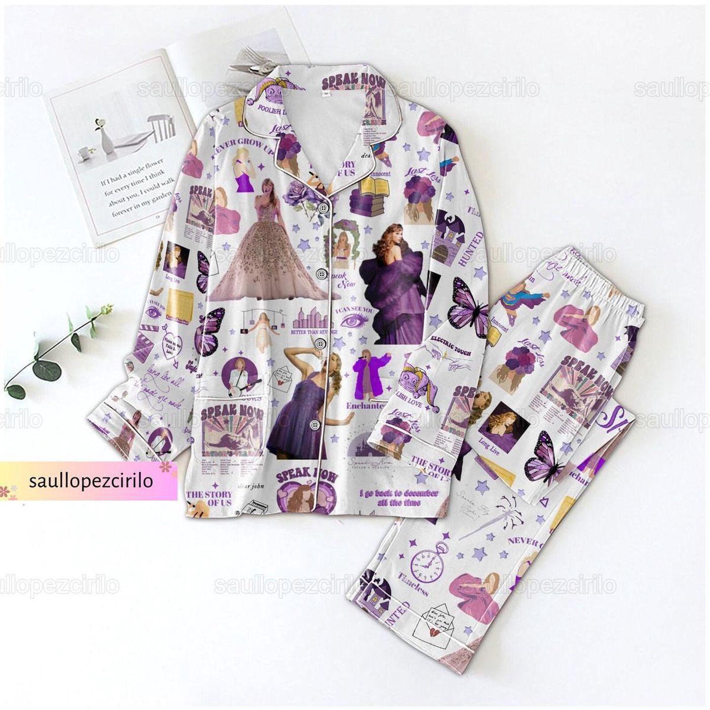 Swiftie Pajama Set Set & Pants Shop Swiftie Merch & Pop Music Pjs For Women Perfect Gift
