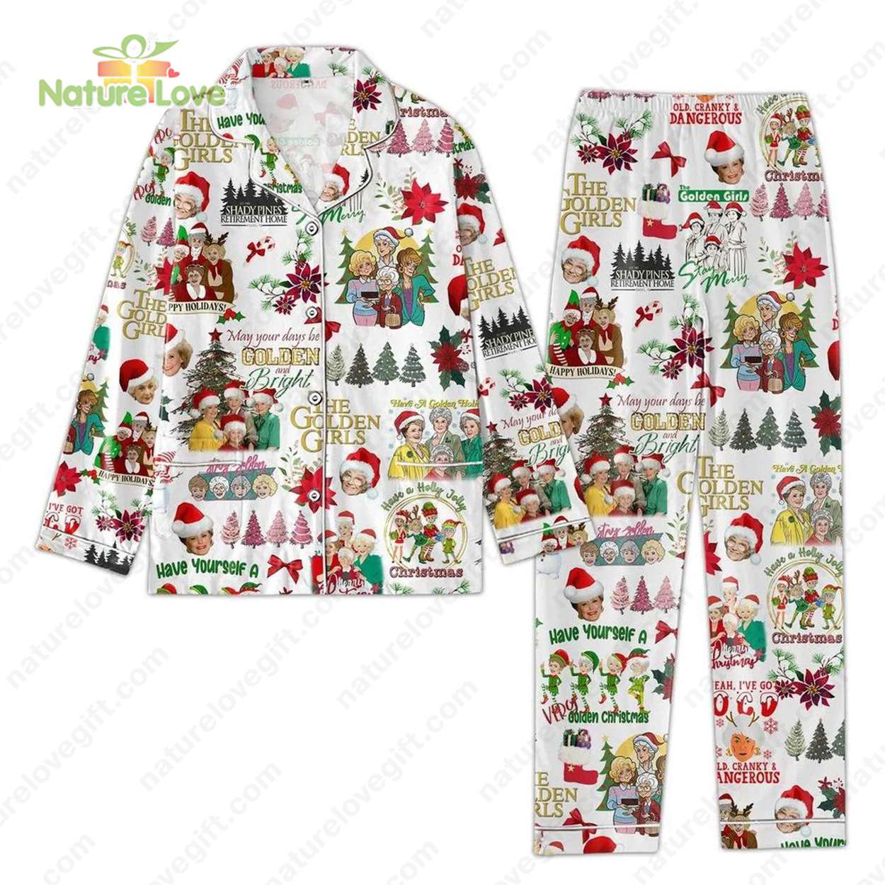 The Golden Girls Disney Plus Reboot White Pyjama Pajama Set Nva