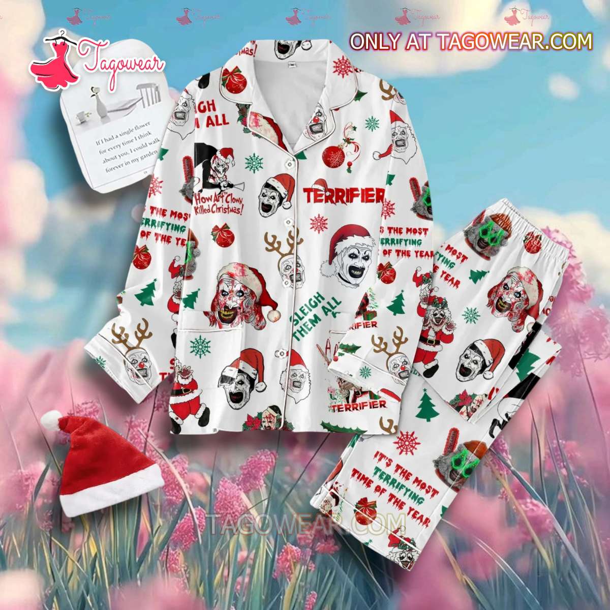 Terrifier Sleigh Them All Men Women Pajama Set Hfn Family Matching Shirt