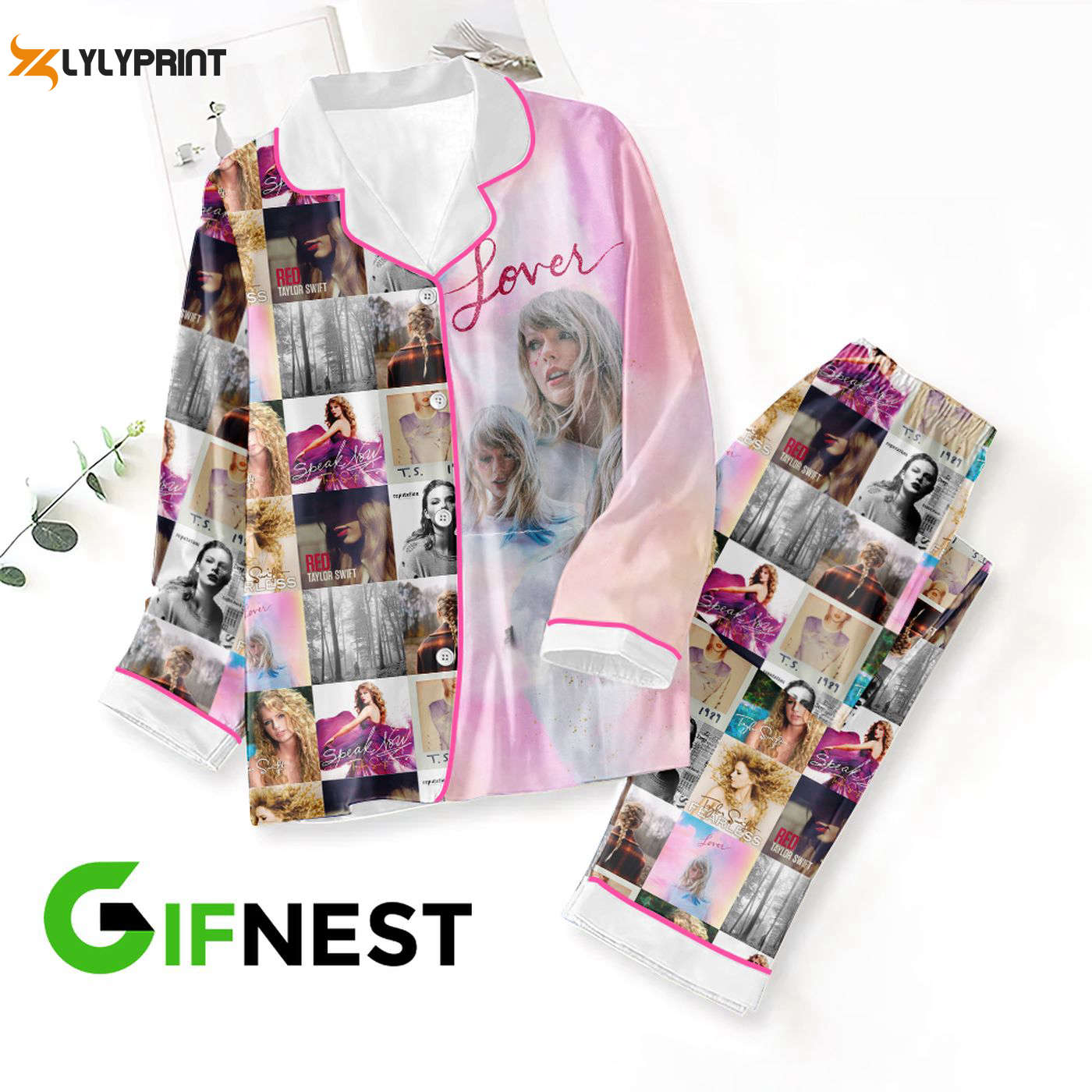 Taylor Swift Pajama Set Set Stylish Button Down Gift For Fans
