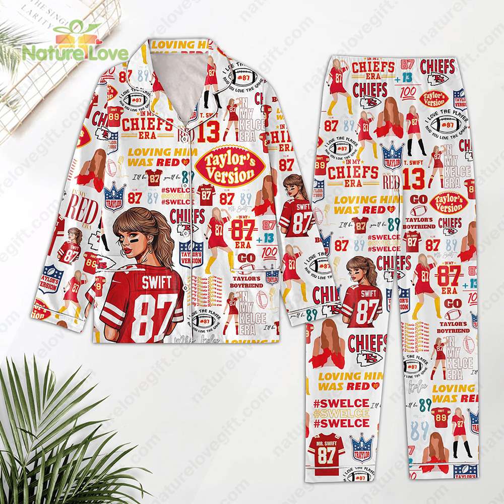Ts Swift Swifties In My Chiefs Era Red Pyjama Pajama Set Nva For Fans