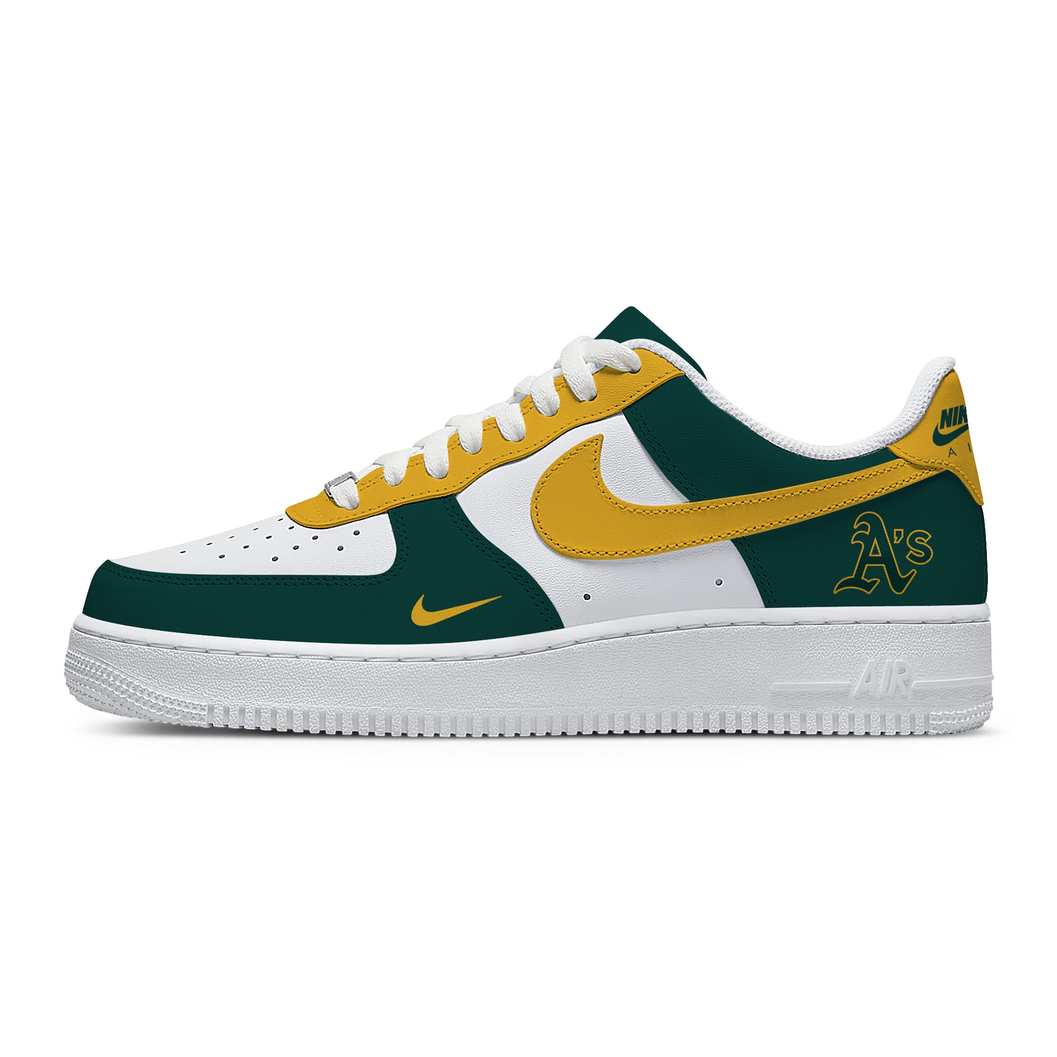 MLB Oakland Athletics Nike Air Force 1 Low Casual Sneakers For Fan