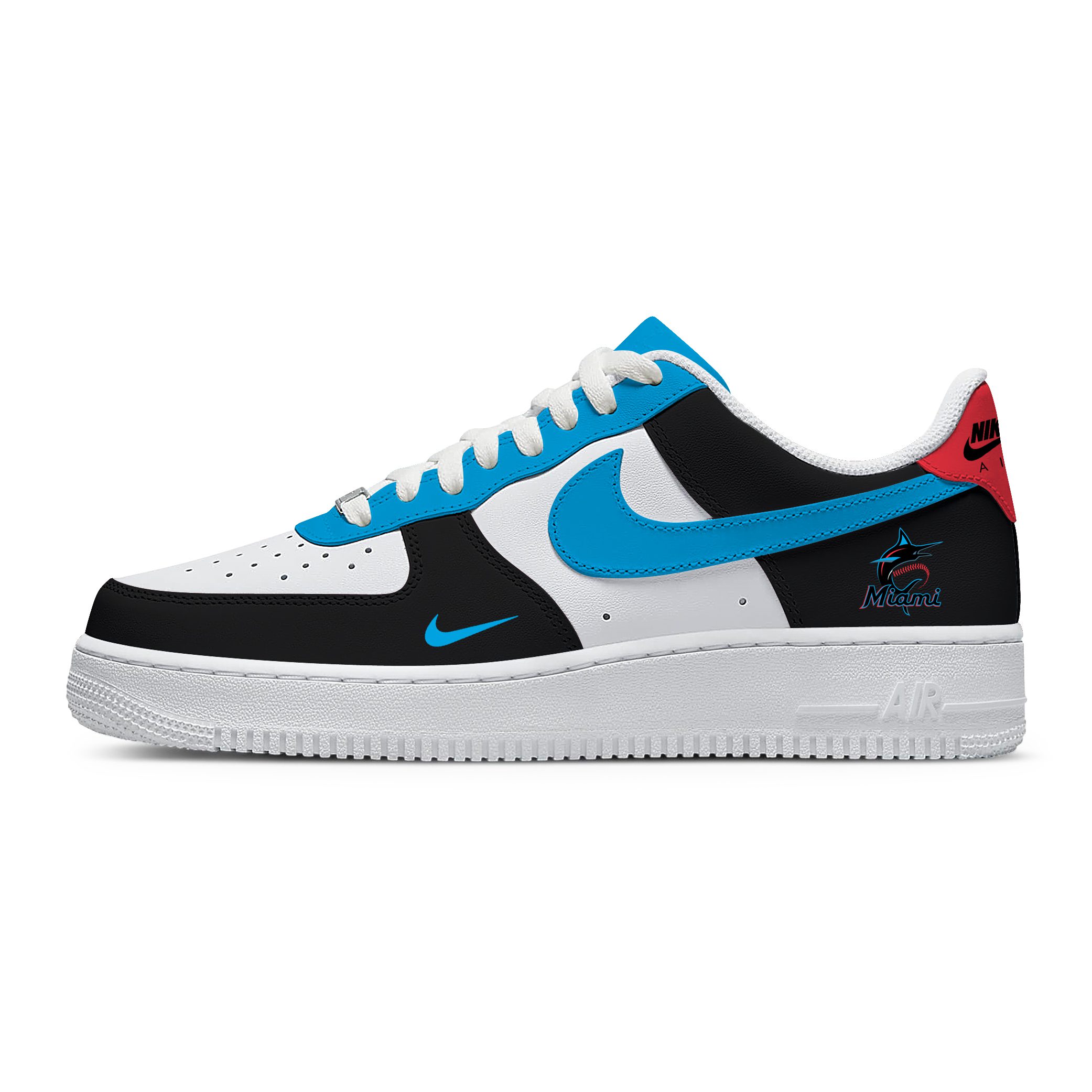 MLB Miami Marlins Nike Air Force 1 Low Casual Sneakers For Fan
