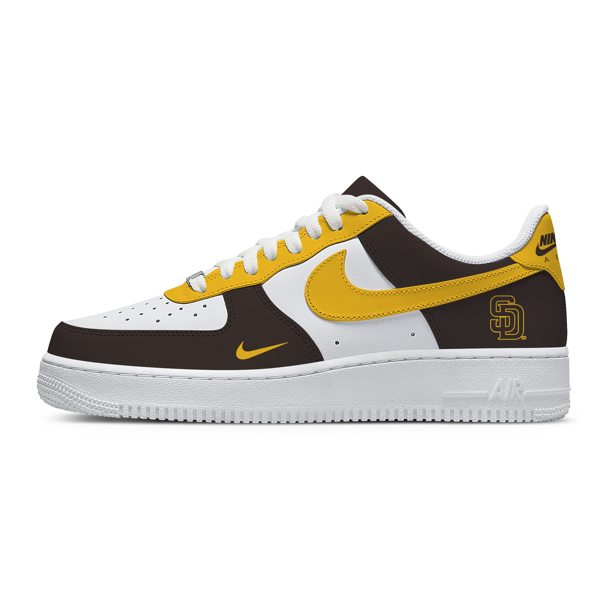 MLB San Diego Padres Nike Air Force 1 Low Casual Sneakers For Fan