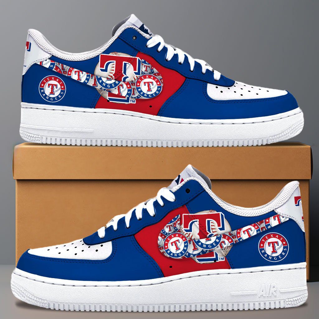 Texas Rangers MLB Team Logo Fan Air Force 1 Stylish Shoes For Men Women