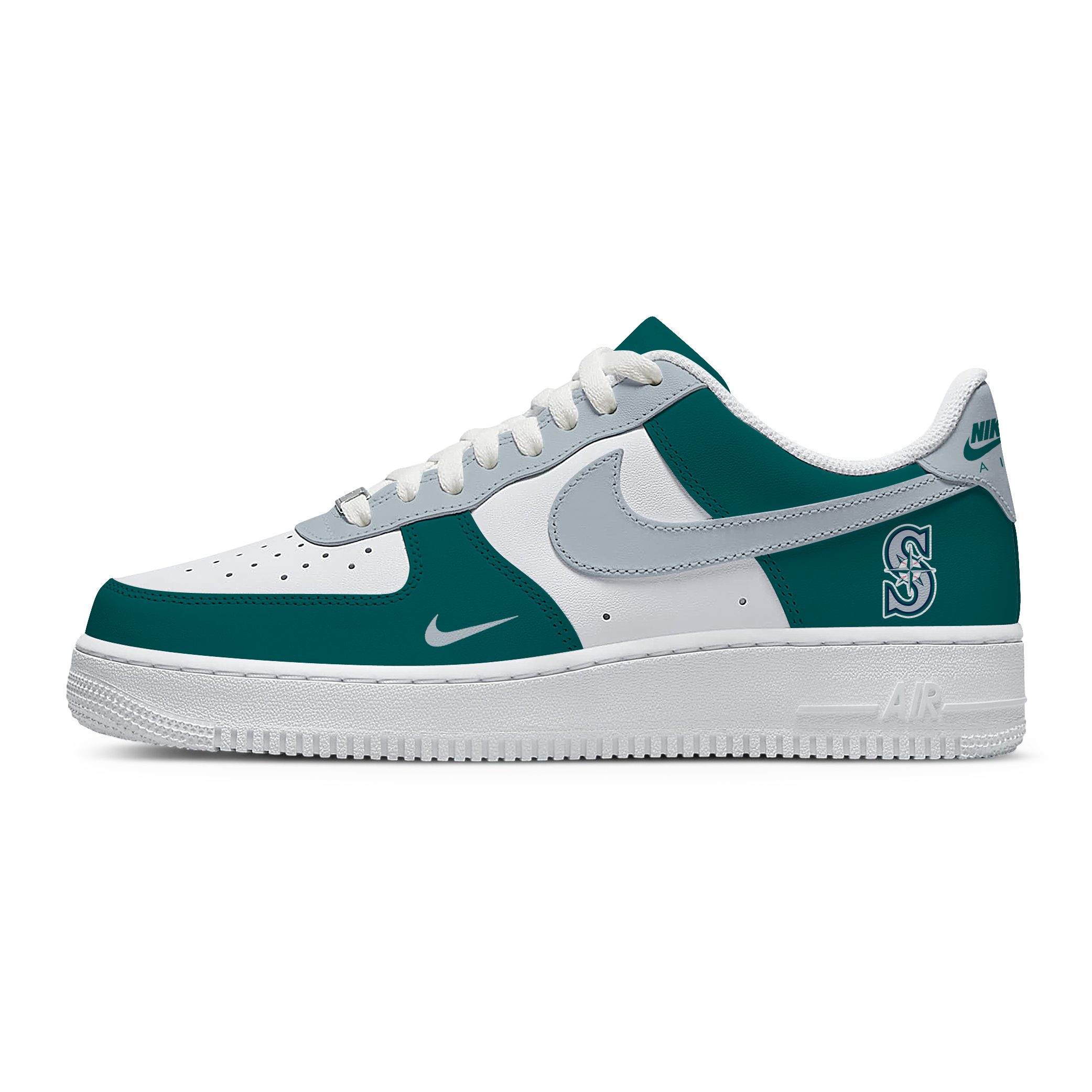 MLB Seattle Mariners Nike Air Force 1 Low Casual Sneakers For Fan