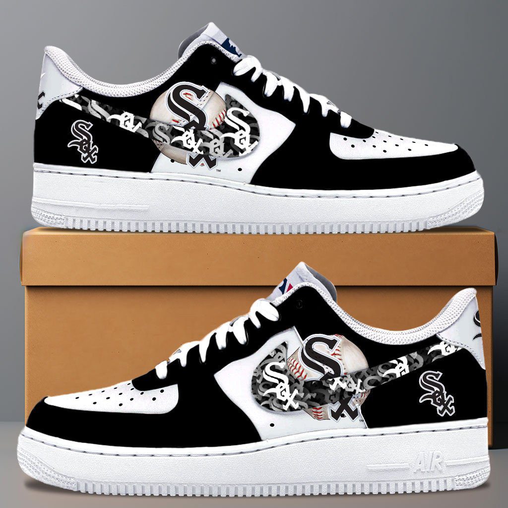 Chicago White Sox MLB Team Logo Fan Air Force 1 Stylish Shoes For Men Women