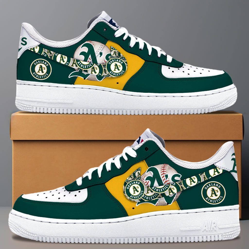 Oakland Athletics MLB Team Logo Fan Air Force 1 Stylish Shoes For Men Women
