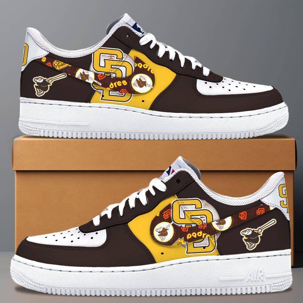 San Diego Padres MLB Team Logo Fan Air Force 1 Stylish Shoes For Men Women