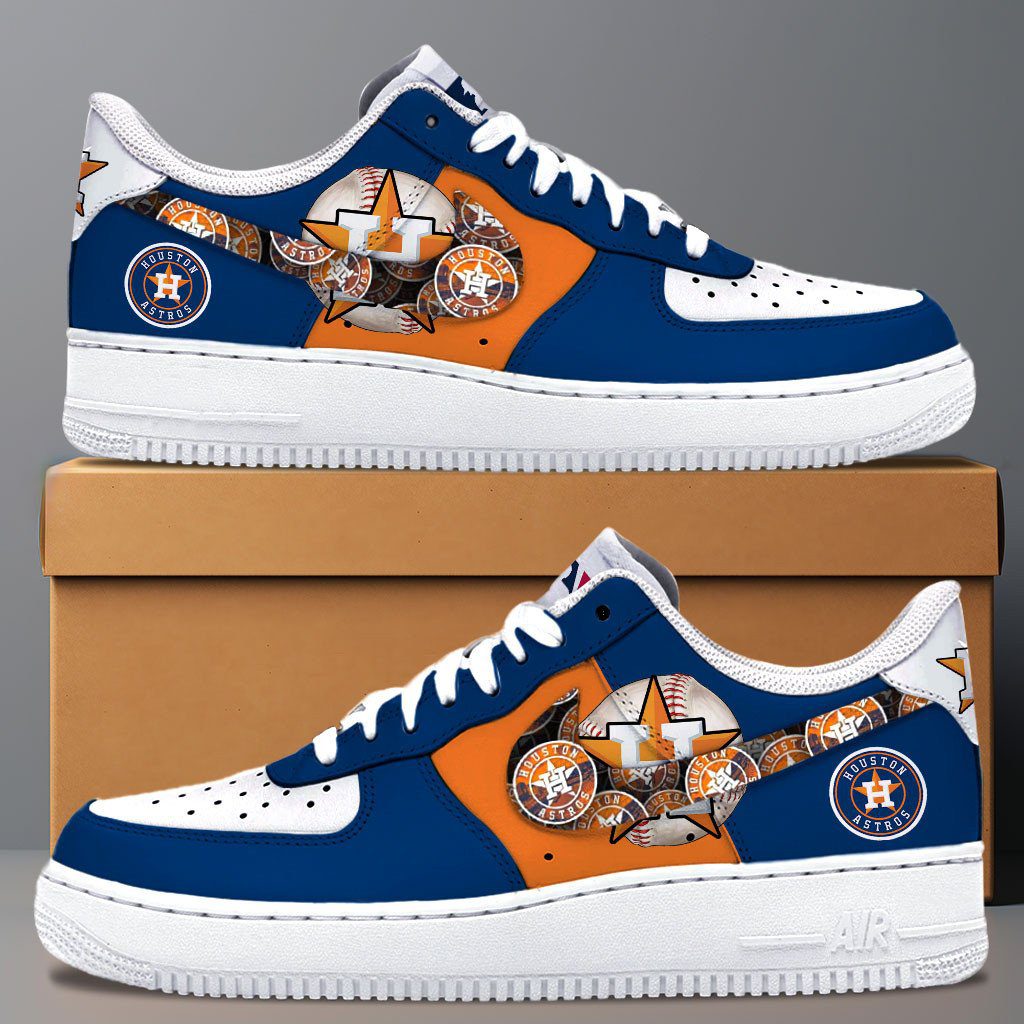 Houston Astros MLB Team Logo Fan Air Force 1 Stylish Shoes For Men Women