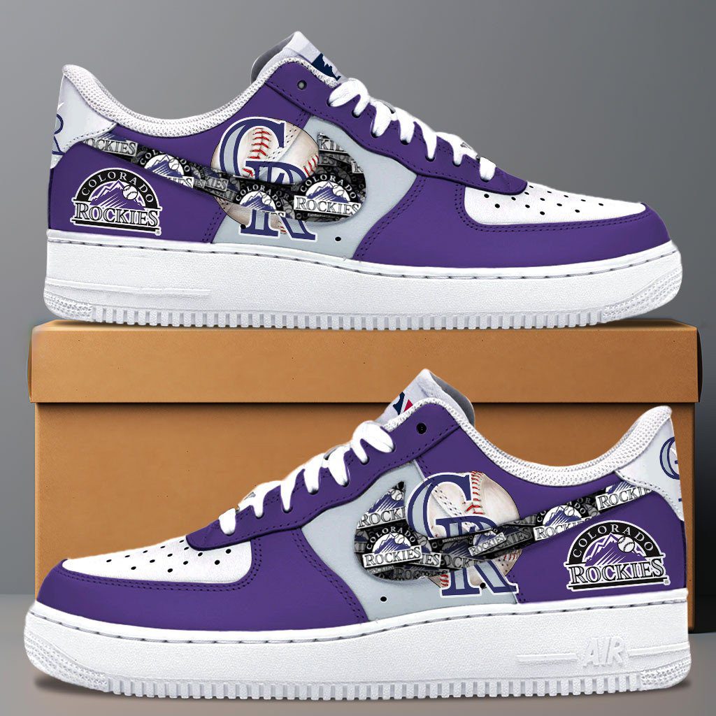Colorado Rockies MLB Team Logo Fan Air Force 1 Stylish Shoes For Men Women