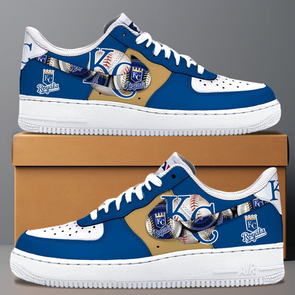 Kansas City Royals MLB Team Logo Fan Air Force 1 Stylish Shoes For Men Women