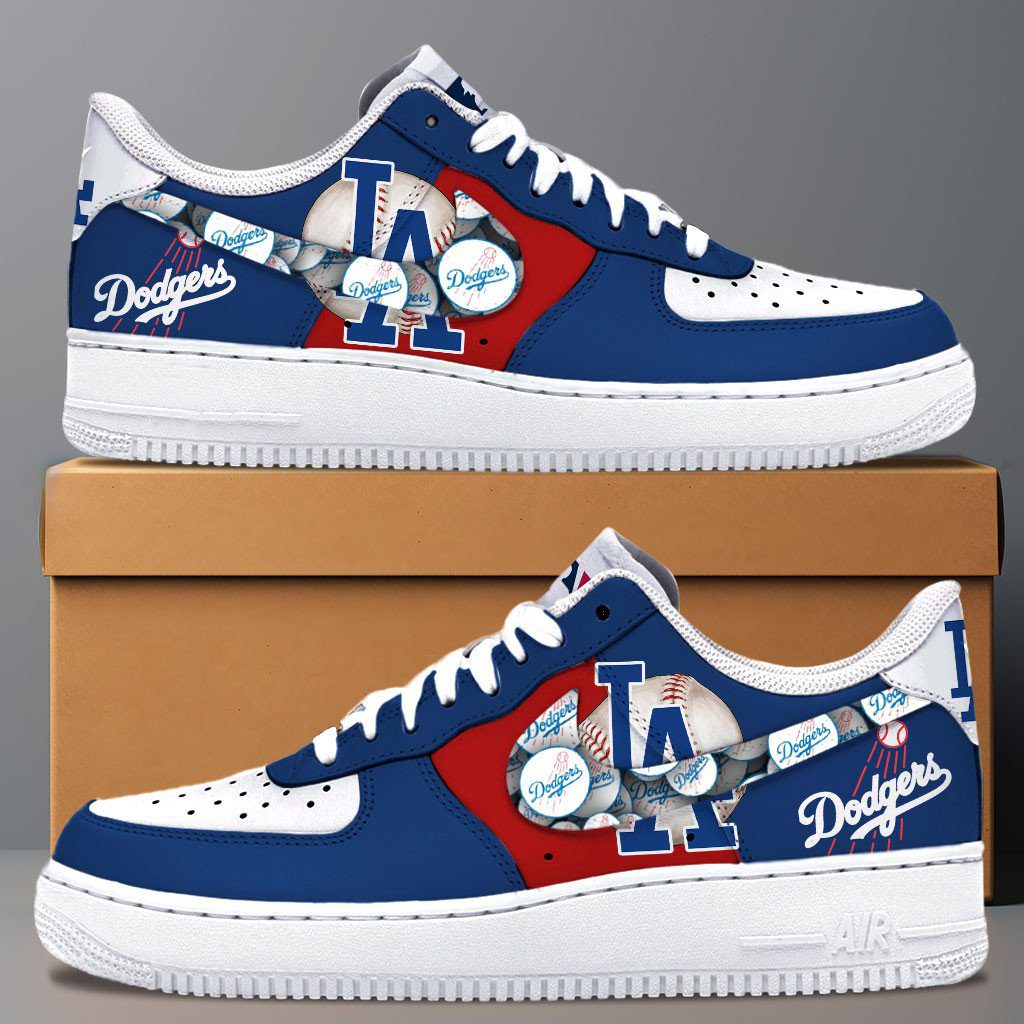 Los Angeles Dodgers MLB Team Logo Fan Air Force 1 Stylish Shoes For Men Women