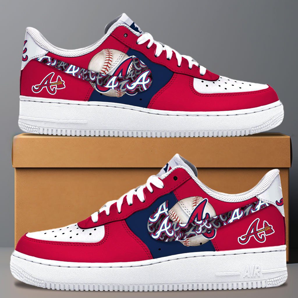 Atlanta Braves MLB Team Logo Fan Air Force 1 Stylish Shoes For Men Women