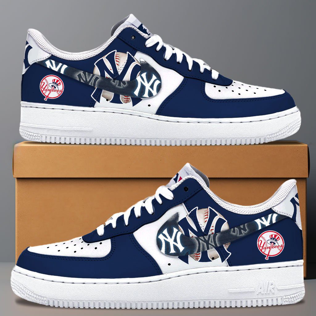 New York Yankees MLB Team Logo Fan Air Force 1 Stylish Shoes For Men Women