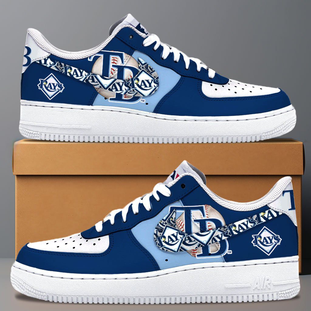Tampa Bay Rays MLB Team Logo Fan Air Force 1 Stylish Shoes For Men Women
