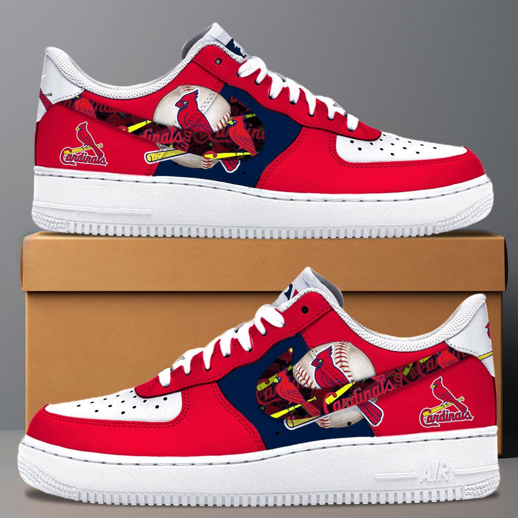 St. Louis Cardinals MLB Team Logo Fan Air Force 1 Stylish Shoes For Men Women