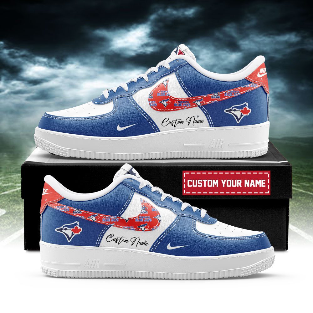 Toronto Blue Jays MLB Nike Air Force 1 Low Custom Name - Best Running Shoes 2025 For Fans