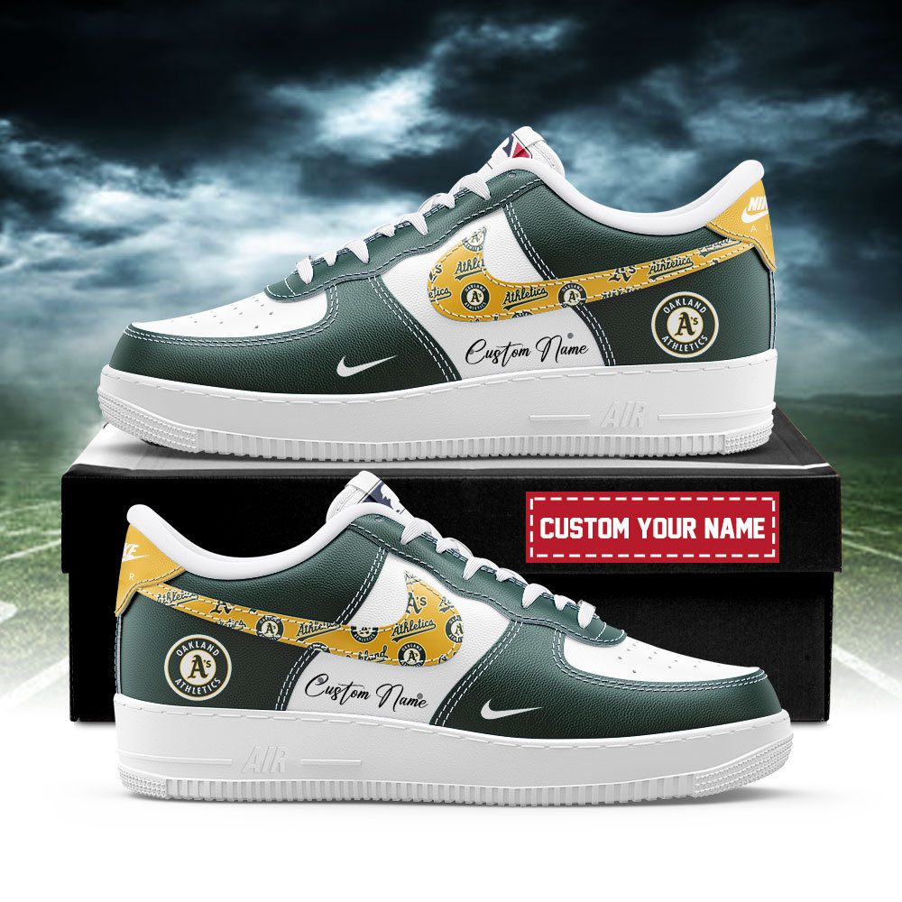 Oakland Athletics MLB Nike Air Force 1 Low Custom Name - Best Running Shoes 2025 For Fans