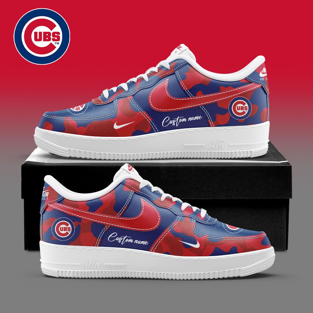Chicago Cubs MLB Camo Personalized Nike Air Force 1 Low Custom Name For Fan