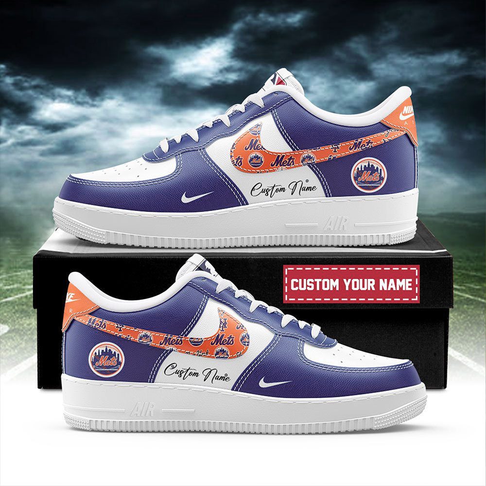 New York Mets MLB Nike Air Force 1 Low Custom Name - Best Running Shoes 2025 For Fans