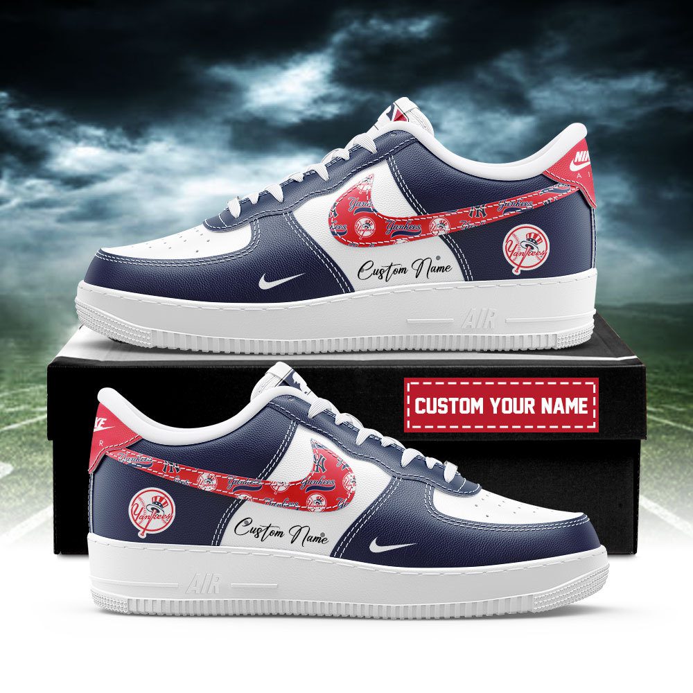 New York Yankees MLB Nike Air Force 1 Low Custom Name - Best Running Shoes 2025 For Fans
