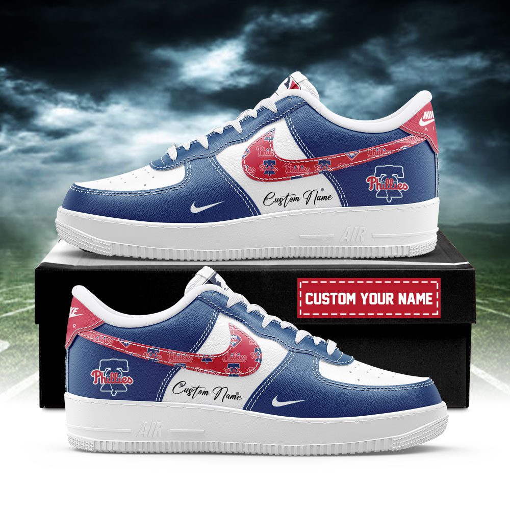 Philadelphia Phillies MLB Nike Air Force 1 Low Custom Name - Best Running Shoes 2025 For Fans