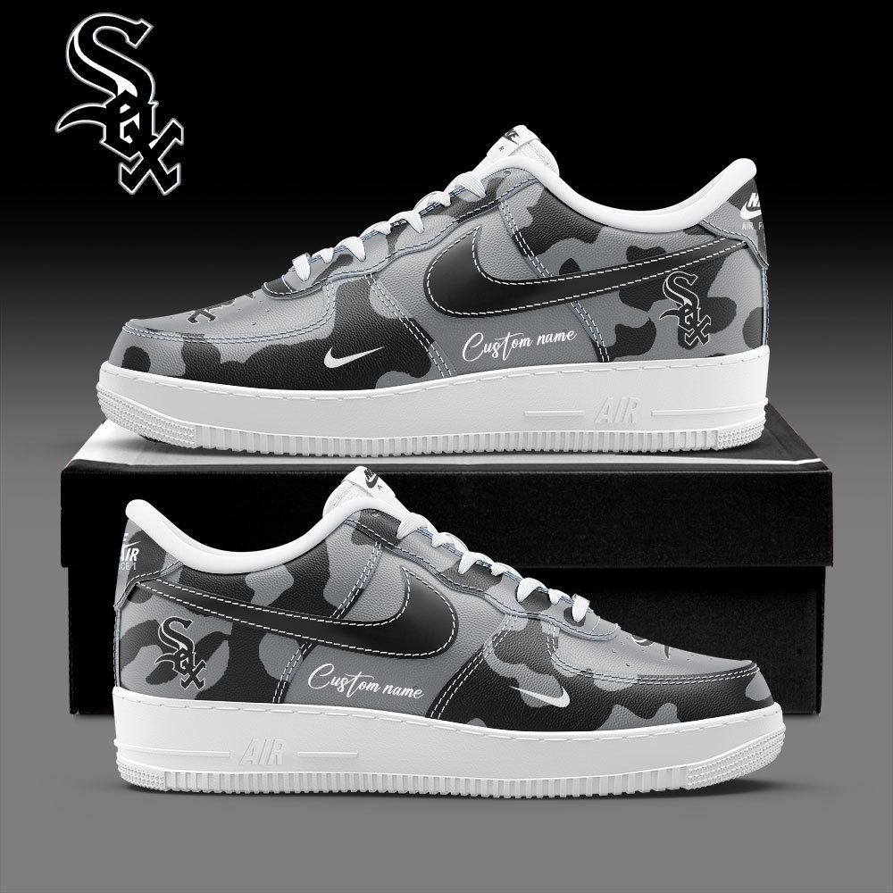 Chicago White Sox MLB Camo Personalized Nike Air Force 1 Low Custom Name For Fan